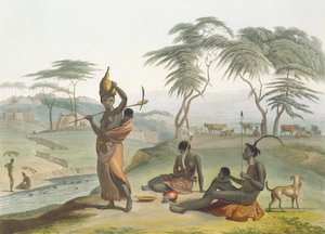 Boosh Wannahs、「アフリカの風景と動物」からのプレート8、アーティストによる彫刻、1804（アクアチント） 作： Samuel Daniell